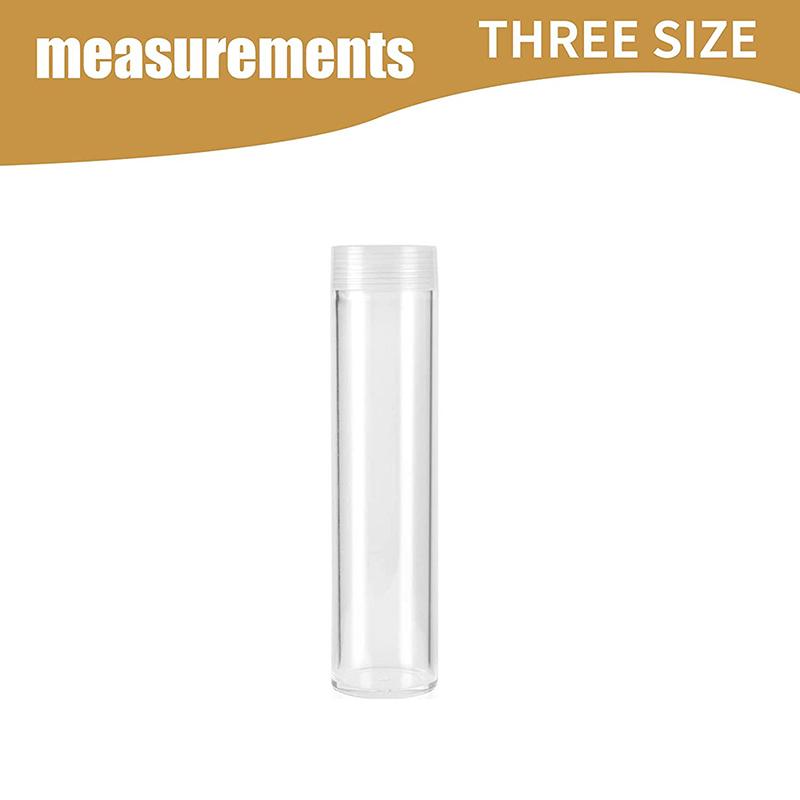 10pcs Coin Tubes Quarter Rolls Wrappers Plastic Coin Holders Clear Coin Storage Containers 20MM