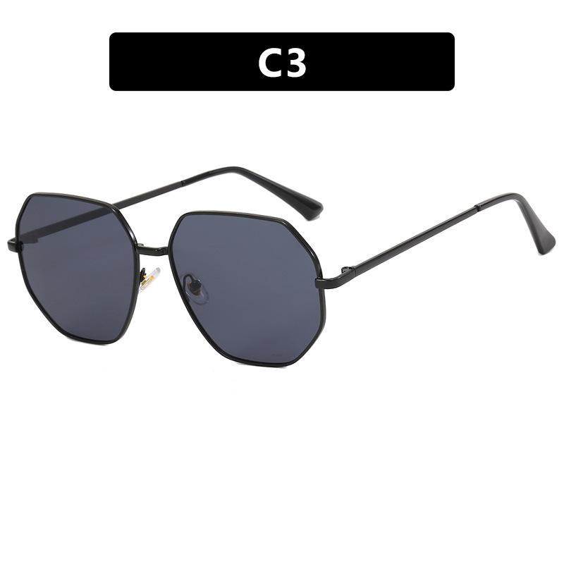 Sunglasses polygonal metal driving new sunglasses trendy seaside travel sunglasses women take pictures