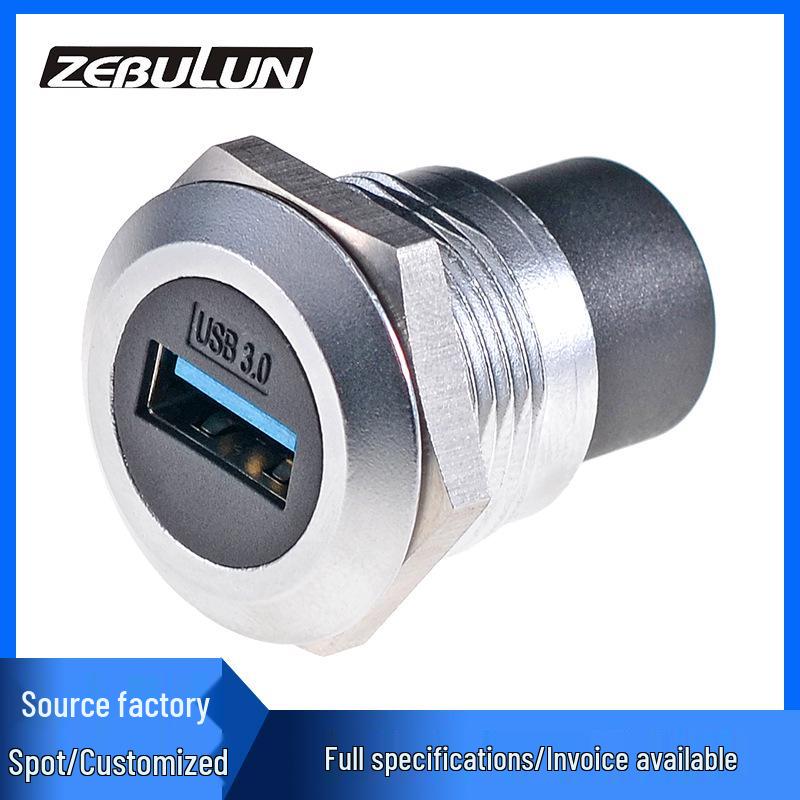 USB 3.0/2.0 Round Panel Mount Female Socket Adapter