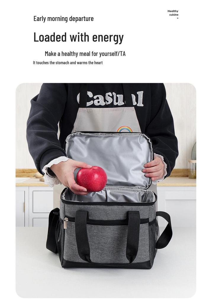Large Capacity Insulated Oxford Cloth Lunch Bag for Outdoors
