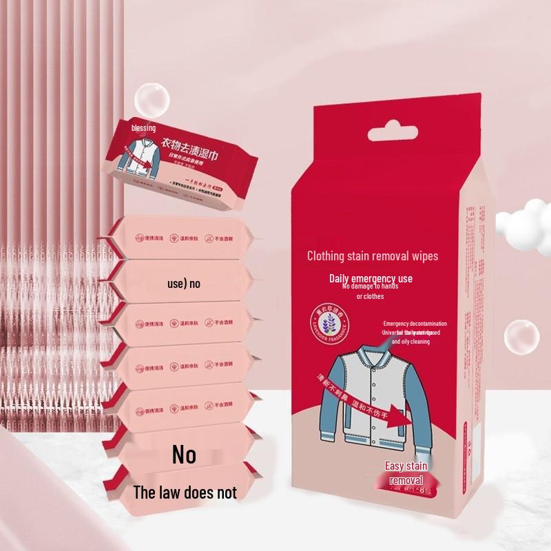 Disposable Mini Stain Remover Wipes for Clothes - No Wash Needed