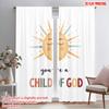 2pcs 2D Flat Printing Curtains Blessed Child God Sun 100% Polyester Without Electricity Family Party for Multipurpose Event