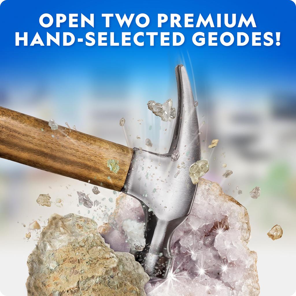 NATIONAL GEOGRAPHIC Rocks & Fossils Kit – 200Piece Set Includes Geodes, Real Fossils, Rose Quartz, Jasper, Aventurine, & Many More Rocks, Crystals & G