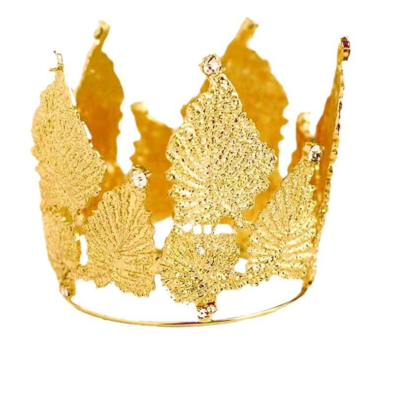 Children's Birthday Crown Tiara Baroque Alloy Ornament Full Circle Crown Cake Decoration