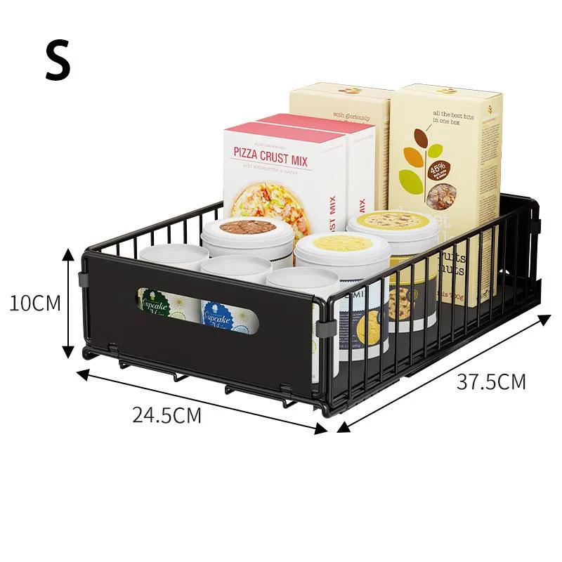 

1-4pcs Pull-Out Cabinet Organizer for Kitchen Under-Sink Spice and Snack Storage Sliding Basket Drawer Space-Saving Rack