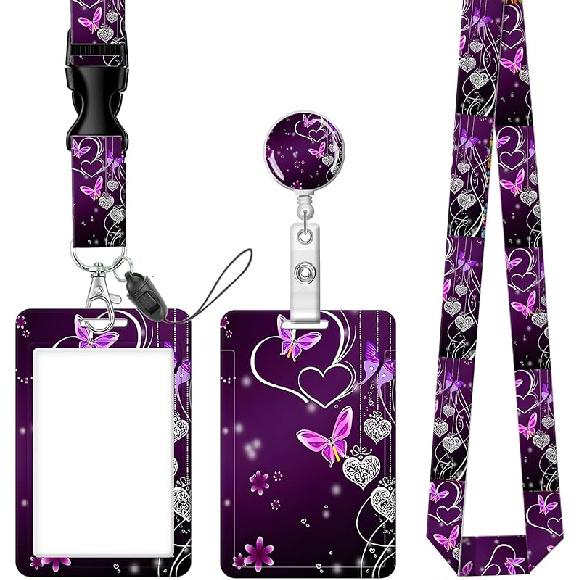 Badge Reels Retractable with Carabiner Reel Clip, ID Name Tag Work Badge Holder Belt Ferrule, Identity ID Badge Holder Cover Case for Office Work