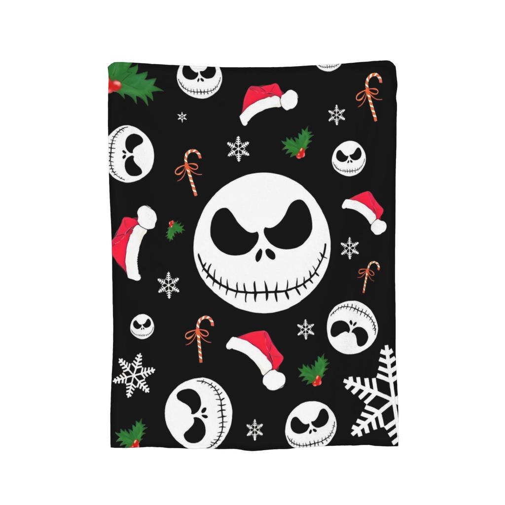 The Nightmare Before Christmas Flannel Blanket Jack And Sally Throw Blankets for Bed Sofa Couch 200x150cm Rug Piece,