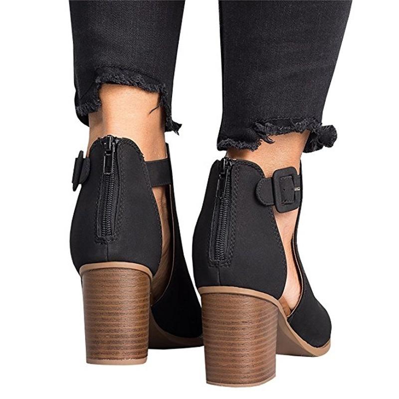 Womens Platform Open Toe Ankle Strap Zipper Back High Heel Sandals