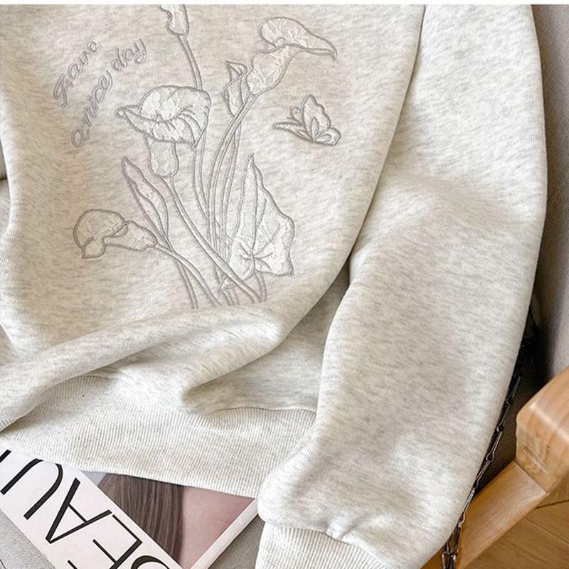 Sweatshirts for Women Pullover Long Sleeve Round-neck  Autumn Winter  Warm Oversize Thickened Tops