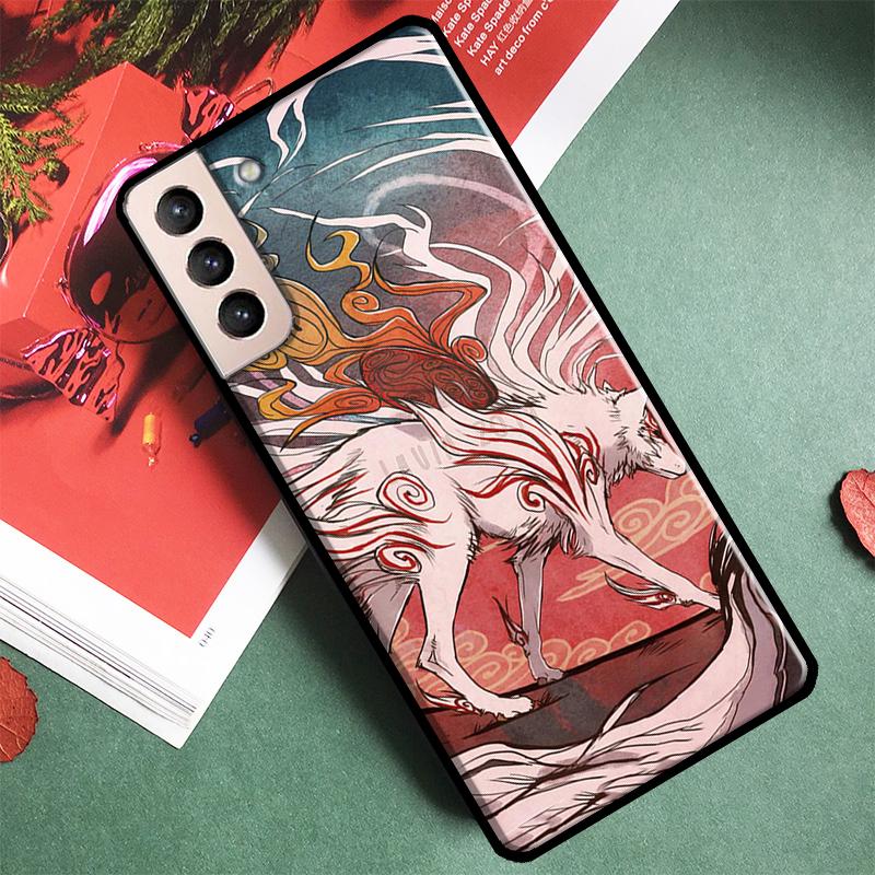 Japanese Style Anime Fox Phone Case For Samsung Galaxy S25 Ultra S9 S10 S20 S21 S22 S23 Ultra Plus S24 FE Back Cover