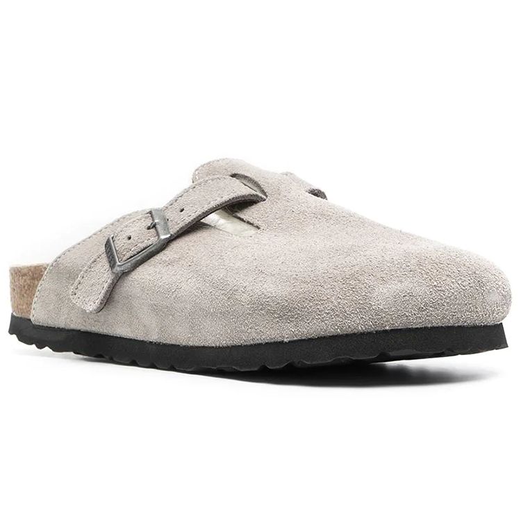 Birkenstock Boston Comfortable Versatile Breathable Non-Slip Closed-Toe Slippers Unisex slippers Gray 1017651BOSTONSTONE