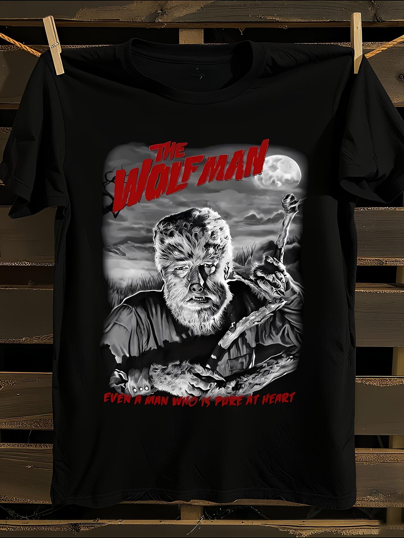 s The Wolf for Man 1940s Monsters Horror Movie Tshirt L