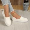 Fashion 2025  New Round Head Lightweight Flats Knitted Breathable Board Shoes Large Size Leisure Flat Bottom Shoes for Women