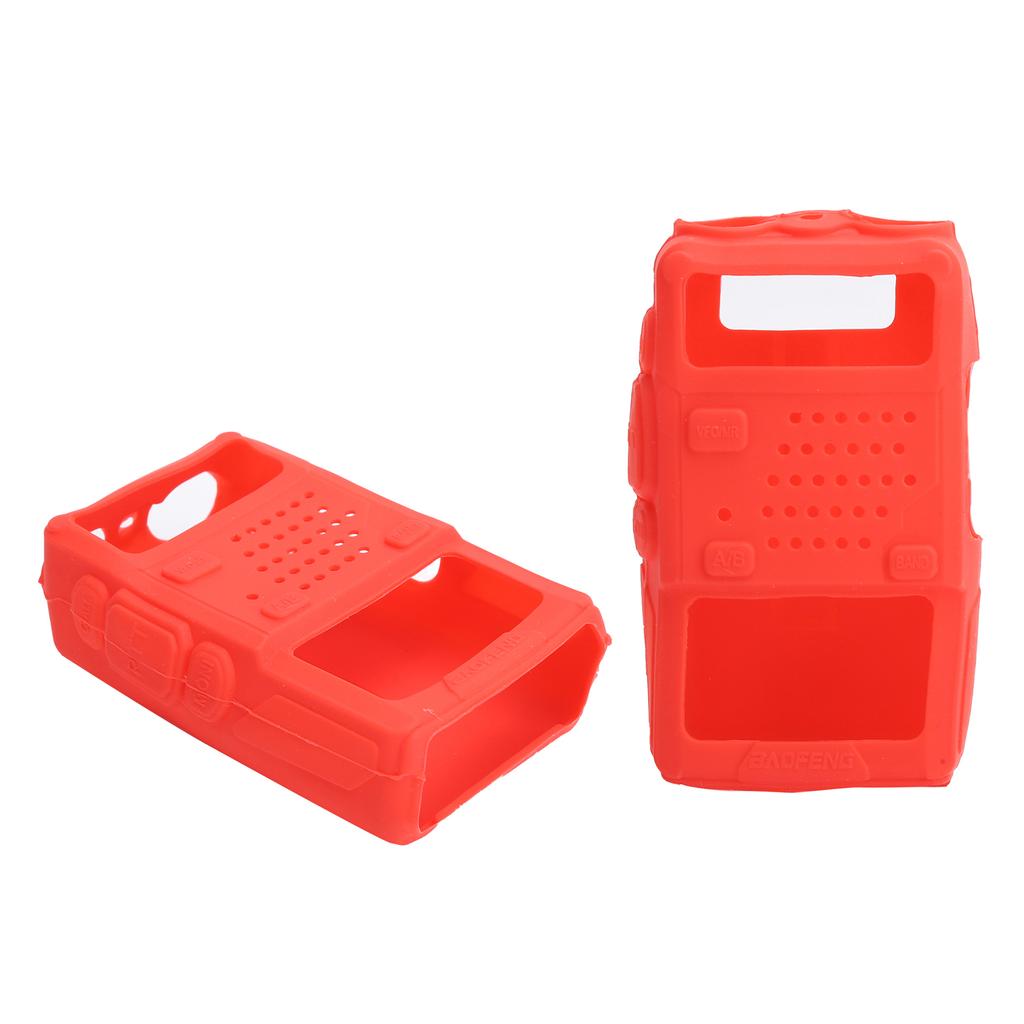 2 Stück Mini Walky Talky Silikon Schutzhülle Weiche Hülle Zwei-Wege-Radio Schutz für Baofeng UV5R(rot )