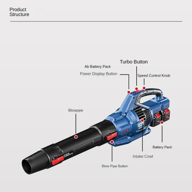 Rechargeable Brushless Hair Dryer 40v 1100w Industrial Grade Construction Dust Collector DCQF40171