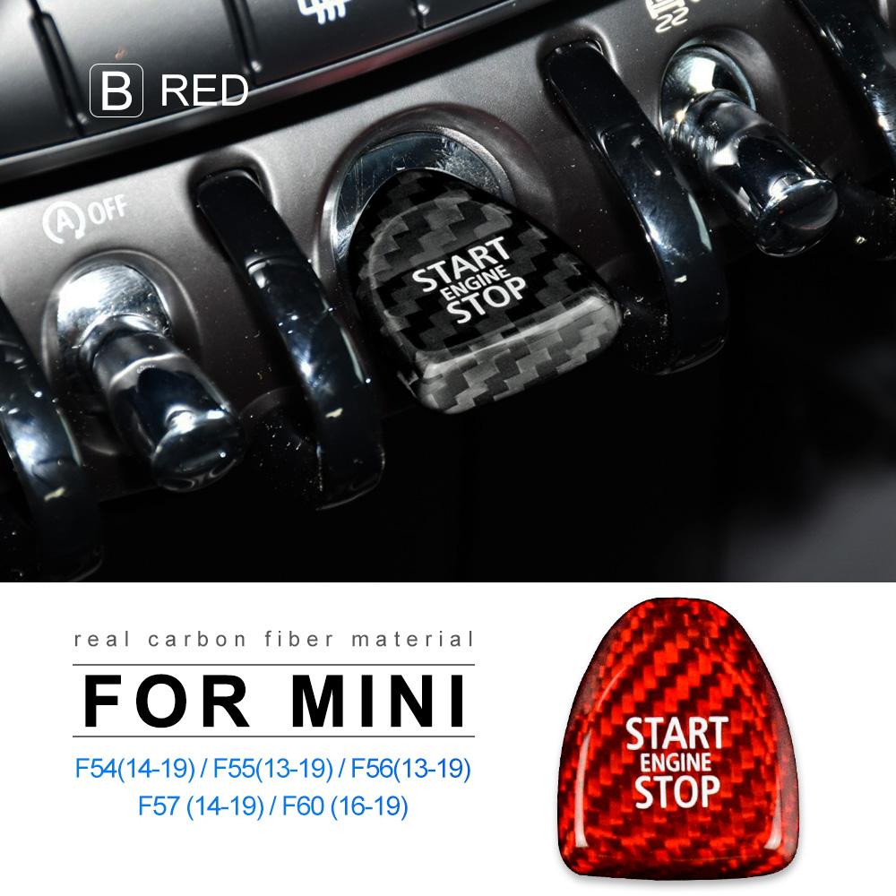 

For Mini Cooper F54 F55 F56 F57 F60 Ignition Engine Start Stop Button Interior Trim Sticker Cover Real Carbon Fiber Accessories