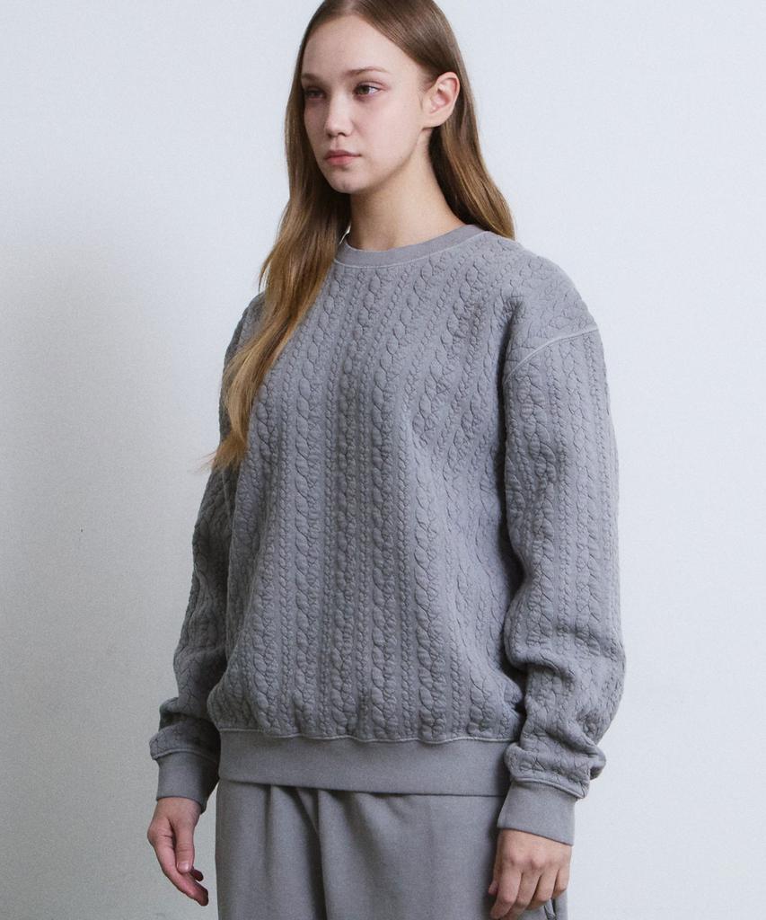 ADERNM Granma Cable Sweatshirts (Gray)