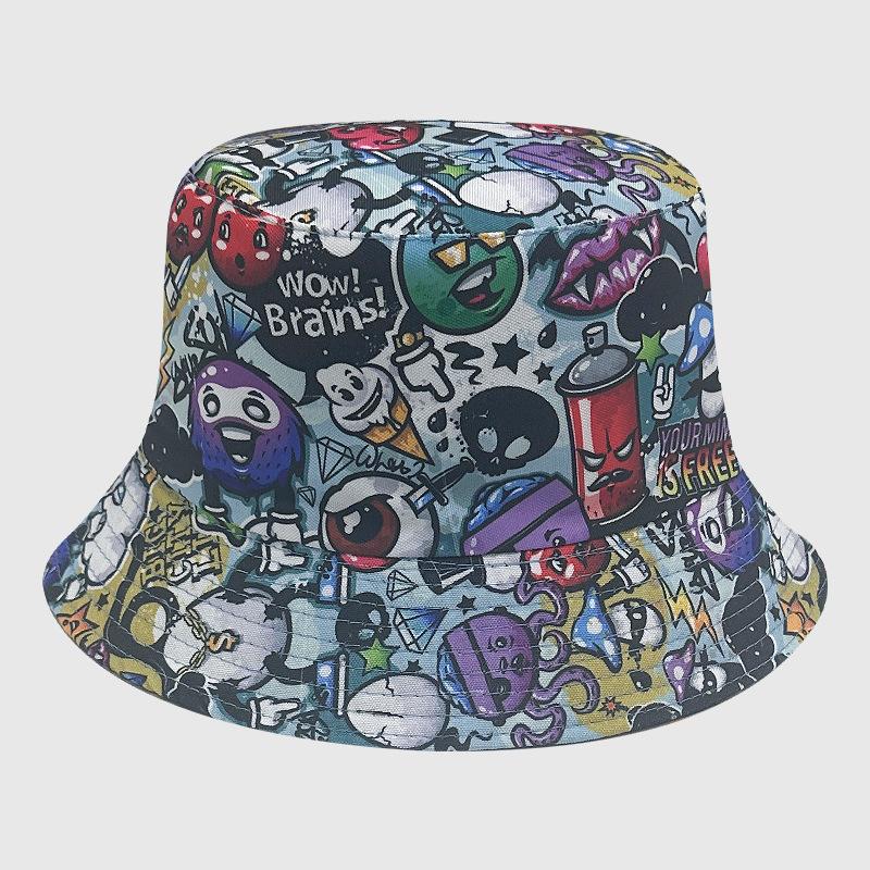 Dye Tie Fisherman Hat Uv Protection Assorted Colors Print Butterfly Cat Leaf Cap