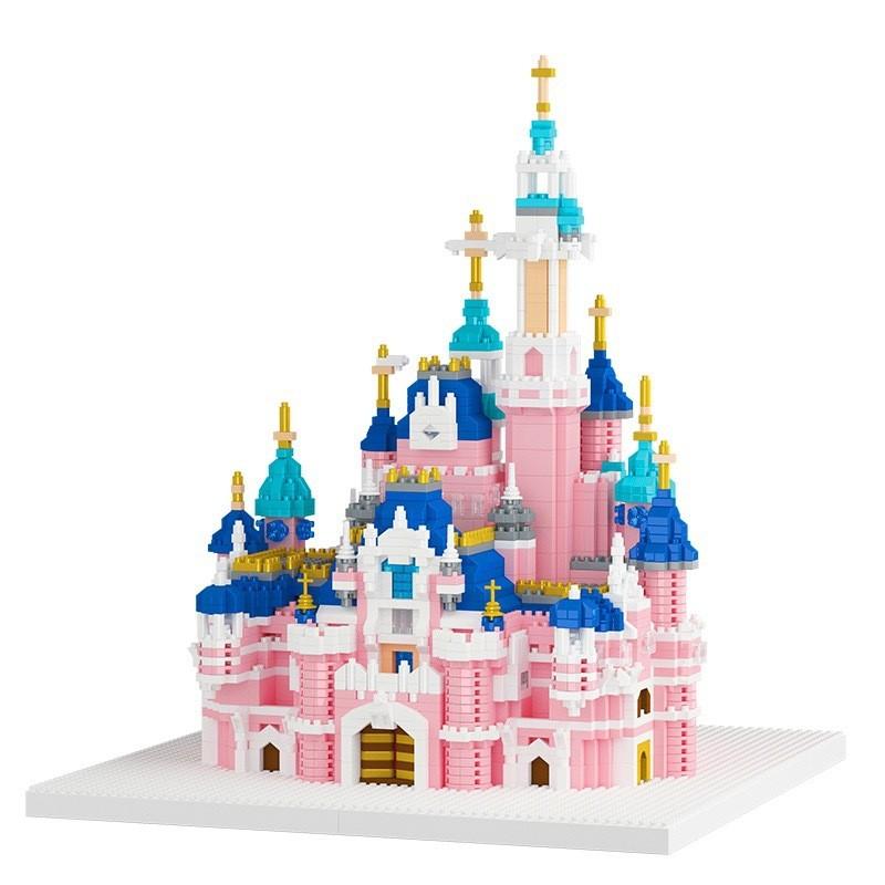 Pink Castle Princess Building Block Diy Assembling Toy Decoration Kids Gift