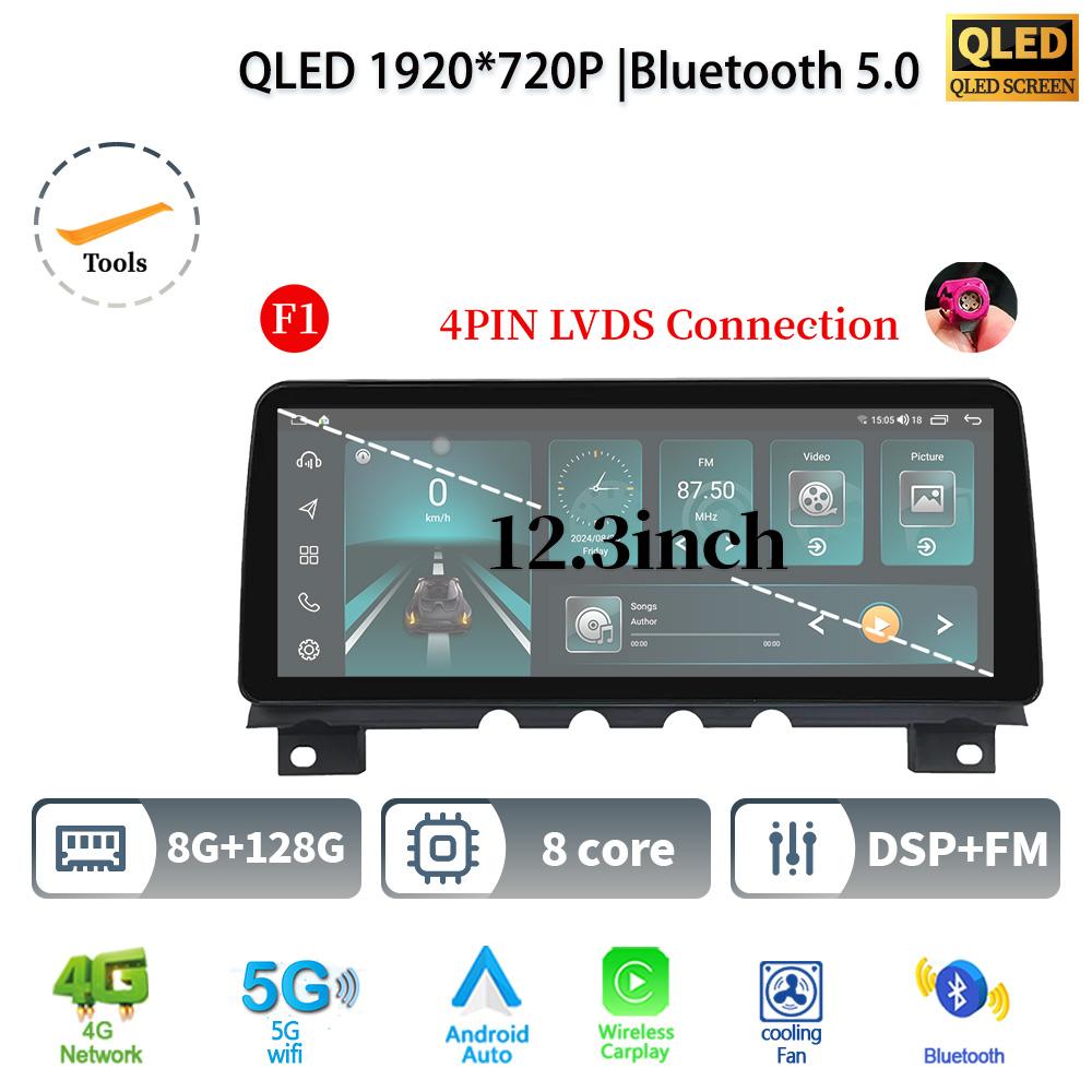 12.3" For BMW 7 Series F01 F02 Android 14 Car Radio Multimedia 4G GPS WIFI Navigation Wireless BT CarPlay Screen Touch Stereo
