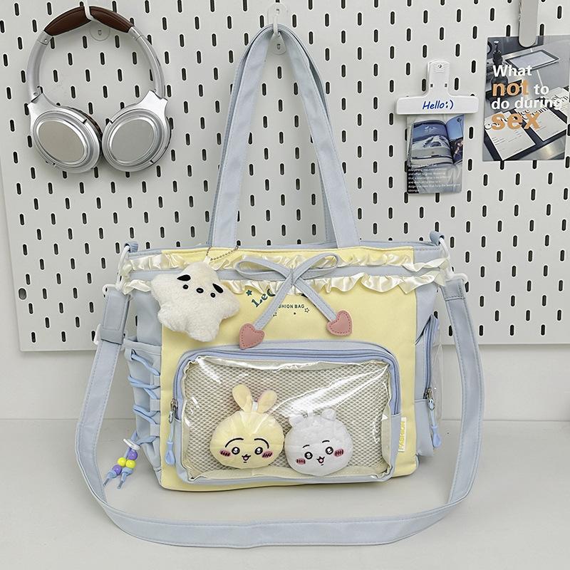 

School bag girls high value bar pain bag high school junior high school students lightweight 2025 new primary school student backpack No accessories included. синій