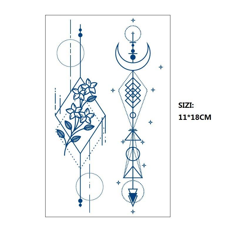Emmy Naklejka Tatuaż Ziołowy Stopniowa Zmiana Geometryczny Gwieździste Niebo Łańcuch z Gwiazd Trwały Nieodblaskowy Naklejka Transferowa Wodna
