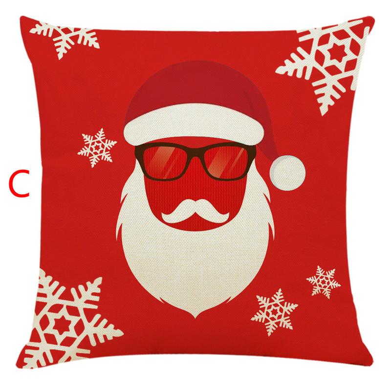 Christmas Pillow Cover Cotton Linen Cushion Cover Home Decoration Sofa Pillow Cover 45 * 45cm