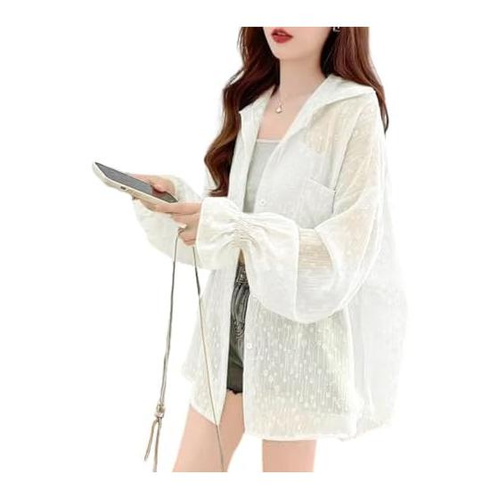 [Collecala] Sheer Shirt, Cardigan, Summer UV Protection, Long Sleeve Shirt, Sunscreen, Sheer Shirt, Summer Tops, Big Size, Air Conditioning