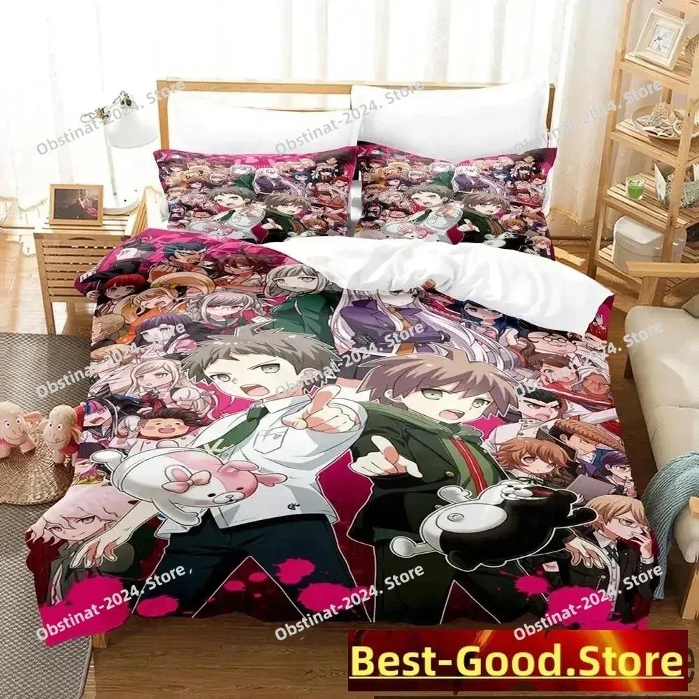 Top Anime Danganronpa Monokuma Bedding Set Printed single Comforter Quilt Duvet Cover Pillow Case 3 Pieces Sets Kids Adult Size
