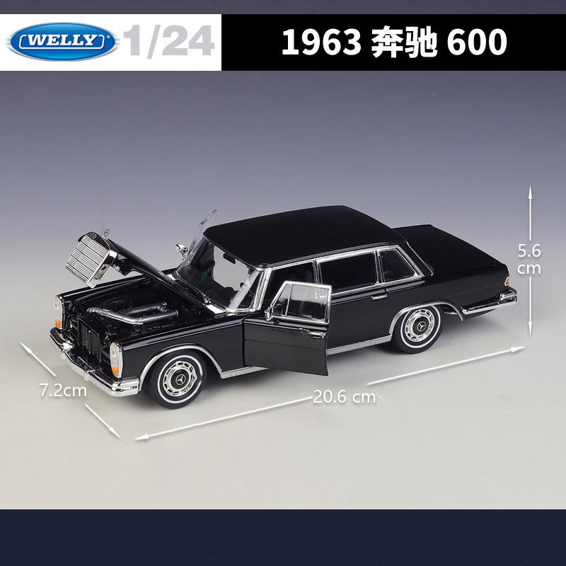 WELLY 1:24 Mercedes Benz 600 Luxury car Alloy Car Diecasts & Toy Vehicles Car Model Miniature Scale Model Car Toy For Children