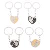 2 Pezzi Puzzle Gatto Portachiavi Coppia Amante Animale Abbinato Portachiavi Ciondoli Regalo di San Valentino Per Amanti Gioielli Pendenti Portachiavi