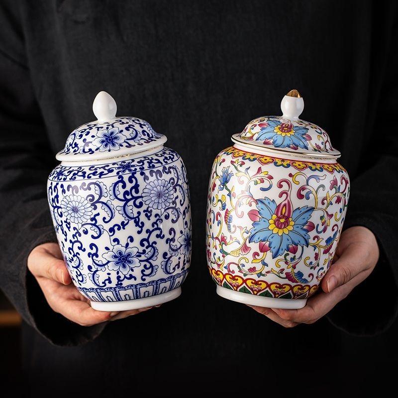 Enamel Ceramic Tea Caddy – Moisture-Proof Sealed Jar for Tea Storage Tea Jar