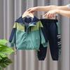 Children's Autumn Suit  Boys Charge Coat Middle and Big Boys Sportswear Pants Two Piece Set