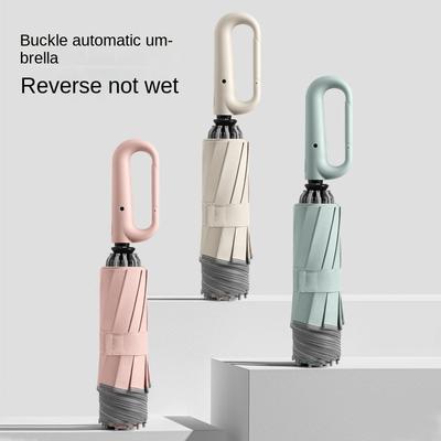 Ring Solid Color Business Fully Automatic Umbrella Large Reinforced Durable Umbrella Windproof Automatic Umbrella