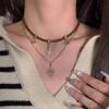 Vintage Sun Pendant Necklace Adjustable Leather Clavicle Chain  Sweet Cool Spice