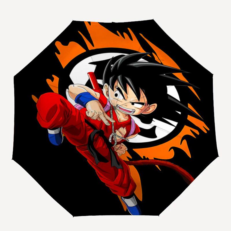 1pc Goku Saiyan Automatic Open/Close Folding Umbrella, Windproof 8-Rib Construction, Lightweight Travel Umbrella 44