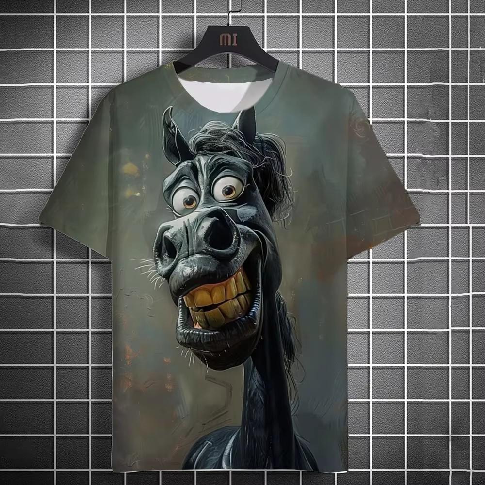 Japansk T-skjorte for menn Mekanisk karakter Grafiske T-skjorter Kortermet Trykk T-skjorter Utendørs Oversized Herreklær Topper