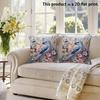 2pcs Throw Pillow Covers 18x18 Inch Vintage Bluebird Floral Print Decorative Pillowcases for Couch Bedroom Living Room