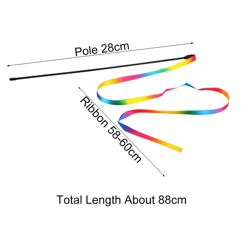 New Rainbow Ribbon Double-sided Cat Toys Cat Supplies Interactive Stick Teaser Wand