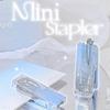 1 Piece Mini Stapler Staples Set for Student Transparent Gradient Color Solid Stapler with Pendant Portable Binding Supplies
