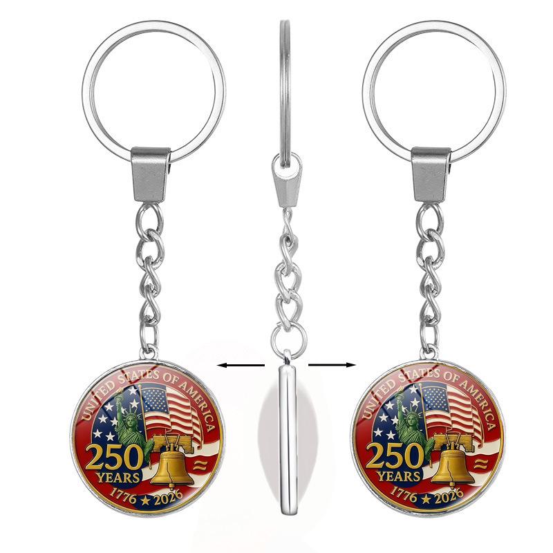 250th US Independence Day Rotating Alloy Keychain Gift