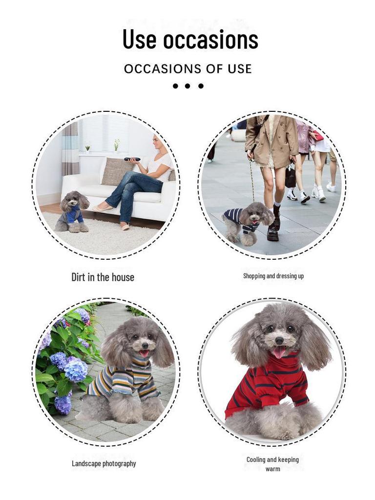 Meiqi Pet Spring & Summer Striped Dog Turtleneck Sweater