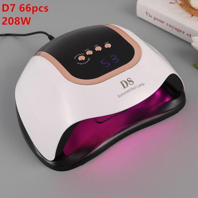 D8 208W 66LEDS UV LED Nail Dryer For Drying Gel Polish Portable Design Nail Lamp With Motion Sensing Nail Art Manicure Tools