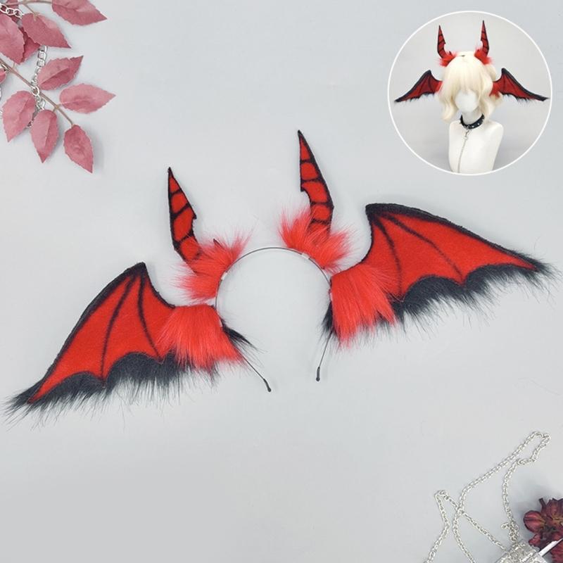 Bat Headbands Cosplay Devil Wing Hairbands Dark Headwear Makeup Washing Face Hairbands Birthday Party