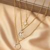 Layered Stacked Star Moon Necklace French Design Sense Personality Temperament Collarbone Chain