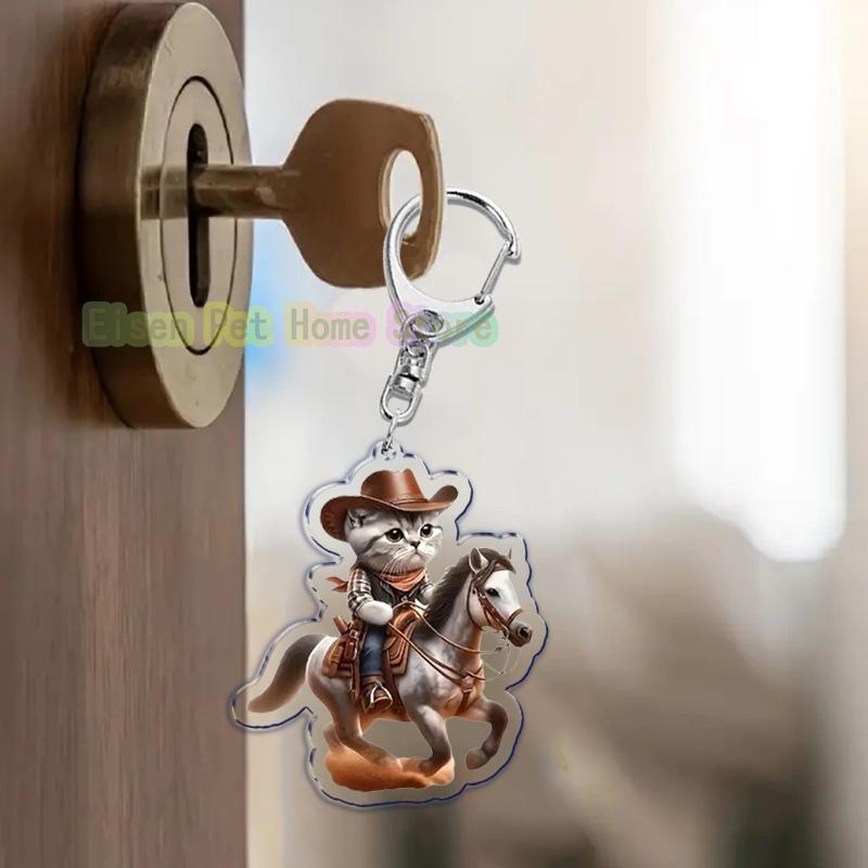 Funny Cat Key Chain Keychains Ring for Accessories Bag Pendant Keyring Jewelry Cute Animal Pet Llaveros Friends Gifts Cool Cats