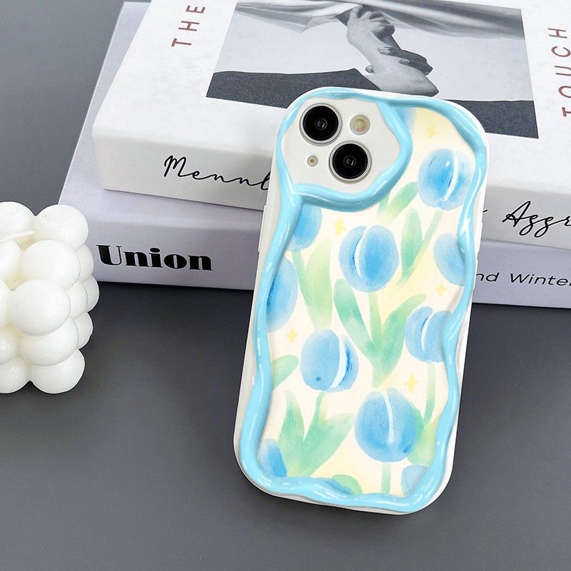 Fresh Tulip For iPhone17promax Phone Case Apple 16 Cream Wave 14/13 Soft Case 15