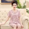 Summer Cotton Capris Pajamas Set Floral Print Pajama for Women Leisure Pyjamas Soft Lapel Pijamas