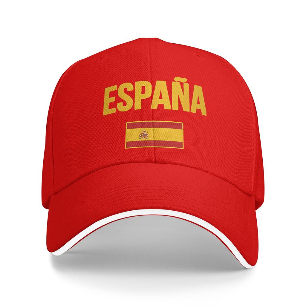 Spanish Flag Baseball Cap Y2k Funny Women Men Trucker Hat Sunscreen Custom DIY Outdoor Gym Baseball Caps Gift Idea