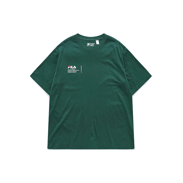 FILA T Shirts Men s Magic Green Crew Neck Moderate Straight Fit F11M219105FDG XXL
